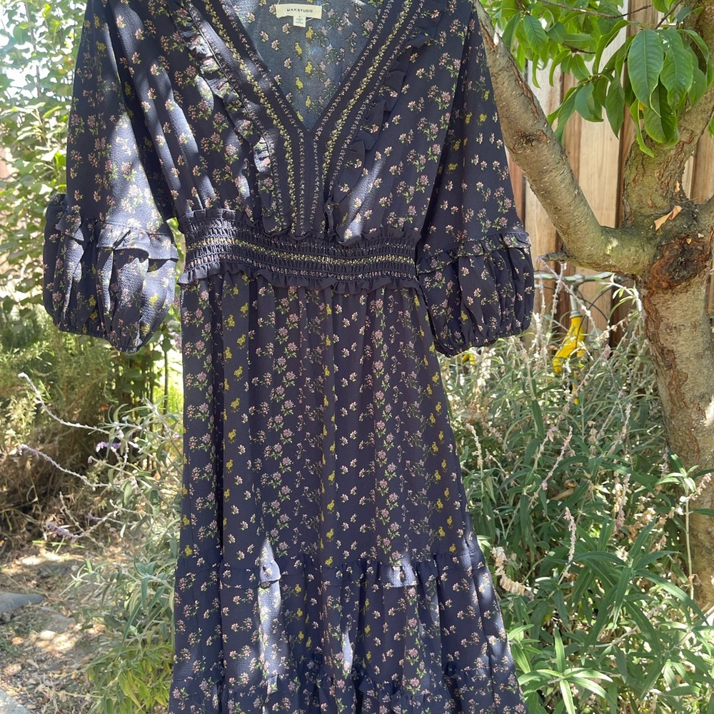 Max Studio dark, lightly floral  Sundress